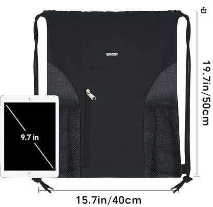 WANDF Drawstring Backpack Sports Gym Sackpack