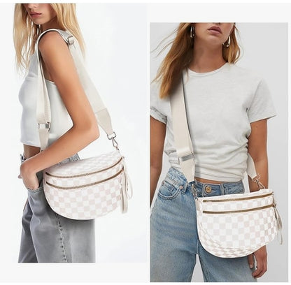 Checkered Crossbody Bum Bags for Women