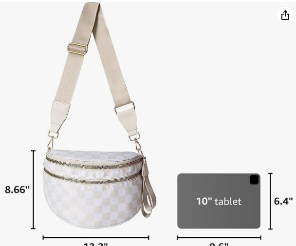 Checkered Crossbody Bum Bags for Women