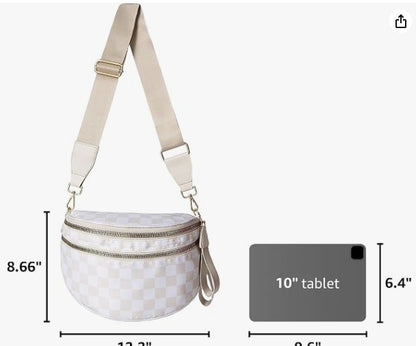 Checkered Crossbody Bum Bags for Women