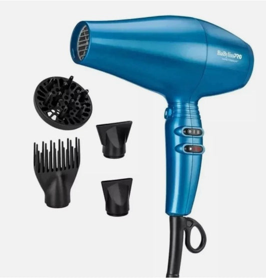 Hair Dryer, Babyliss Pro Nano Titanium Pro, Turbo Xtreme, 4 Attachments
