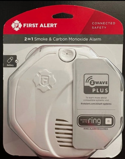 First Alert 2 IN 1 Smoke & Carbon Monoxide Alarm Z-Wave plus Works w/ Ring