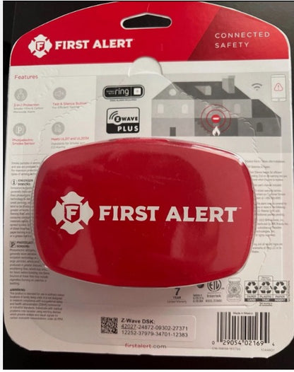 First Alert 2 IN 1 Smoke & Carbon Monoxide Alarm Z-Wave plus Works w/ Ring