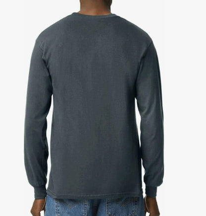 Gildan Adult LARGE Ultra Cotton Long Sleeve T-Shirt Style DARK HEATHER