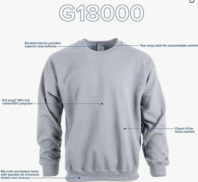 Gildan Adult Fleece Crewneck Sweatshirt MEDIUM