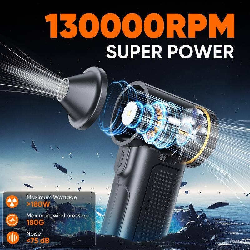 Portable Electric Mini Snow Blower Duster Fan with LED light
