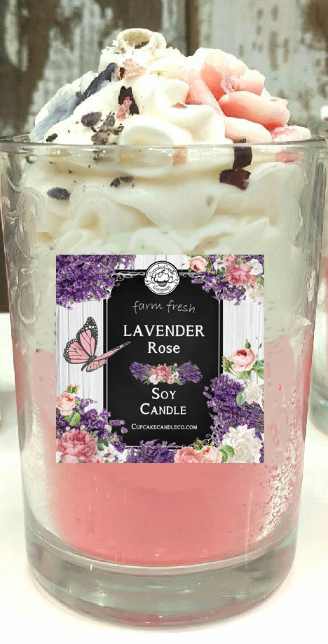 Farm Fresh Sequim Lavender Rose Dessert Drink Candle